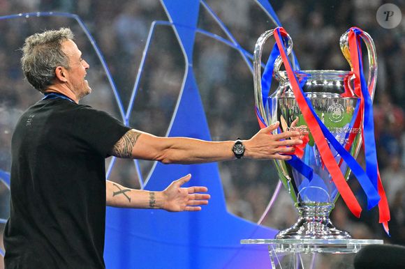 Luis Enrique - Le PSG remporte la Ligue Des Champions 2025, pour la première fois de son histoire, face à l'Inter Milan (5-0) à l'Allianz Arena de Munich, le 31 mai 2025.
© Christian Liewig/Bestimage