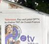 C'est bientôt l'arrivée de OFTV qui débarquera le 1er septembre prochain ! 

OFTV la future chaine generaliste du groupe Ouest-France a ete retenue par Arcom, le regulateur de l audiovisuel. Photographie de Laetitia Notarianni/ Hans Lucas. (Photo by Laetitia Notarianni / Hans Lucas / Hans Lucas via AFP)