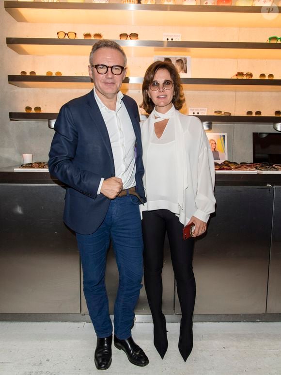 Exclusif - Nathalie Blanc et son mari Eric Brunet - Présentation de la nouvelle collection de lunettes de Nathalie Blanc lors d'une soirée privée au restaurant Ma Cocotte à Saint-Ouen, France, le 5 octobre 2017. © Pierre Perusseau/Bestimage