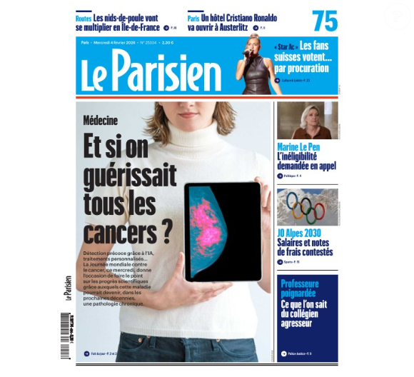 Couverture "Le Parisien" du mercredi 4 février 2026.