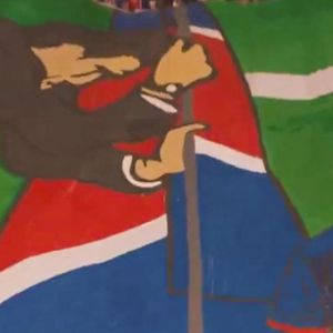 Le magnifique tifo des supporters du PSG en hommage à Xana avec son Luis Enrique (coach du PSG) lors de la Finale de la Ligue Des Champions 2025 "PSG - Inter Milan" à l'Allianz Arena de Munich, le 31 mai 2025.