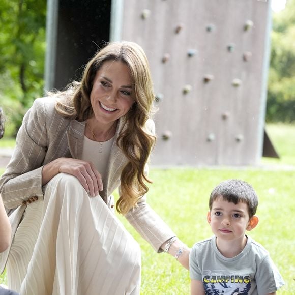 Catherine (Kate) Middleton, princesse de Galles, visite l'école maternelle Salvador Allende à Reggio Emilia (Italie), lors de son voyage consacré à la petite enfance, le 14 mai 2026. © GOFF / Bestimage