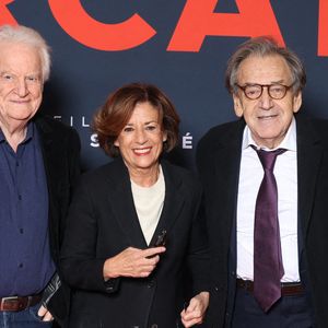 Andre Dussollier, Alain Finkielkraut et sa femme Sylvie Topaloff lors de la première de "Mercato" au Grand Rex de Paris, France le 17 février 2025. Photo by Jerome Dominé/ABACAPRESS.COM