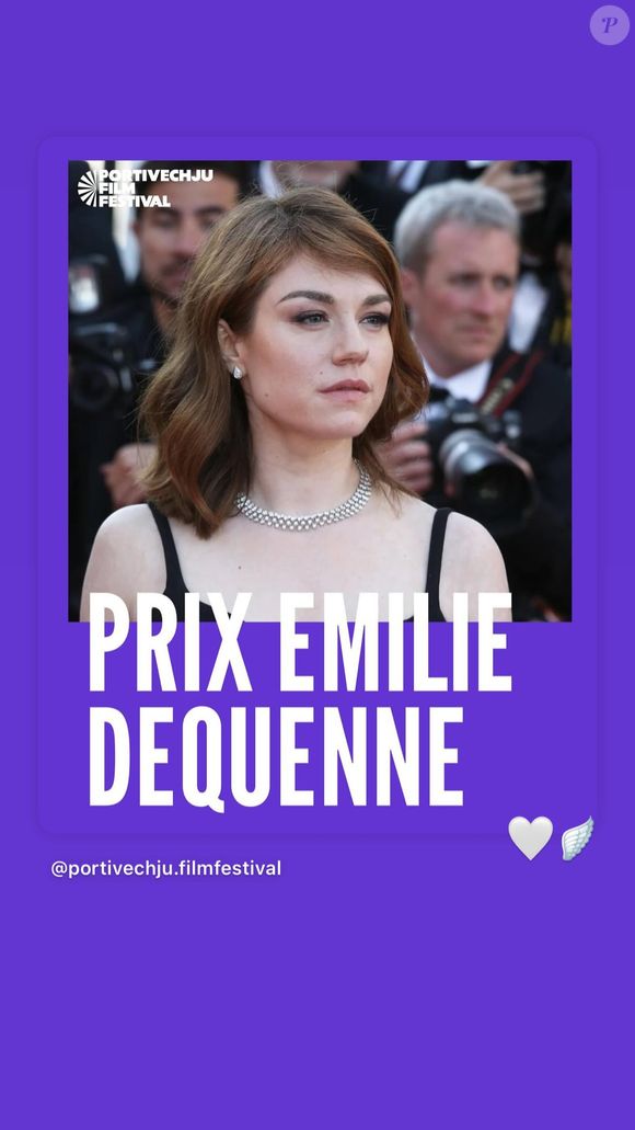 Emilie Dequenne, un prix lui sera prochainement dédié en Corse, Instagram
