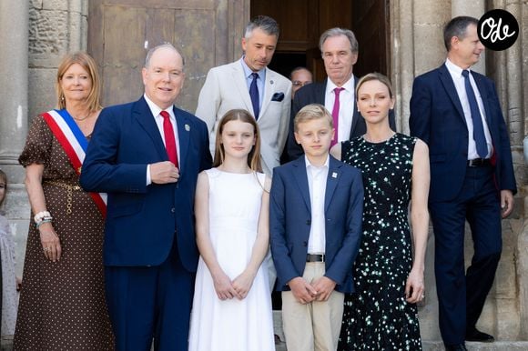 Le prince Albert II de Monaco, la princesse Charlène de Monaco, le prince Jacques de Monaco, marquis des Baux et la princesse Gabriella de Monaco lors de leur visite officielle aux Baux-de-Provence, France, le 5 septembre 2026. © OLivier Huitel/Pool MOnaco/Bestimage