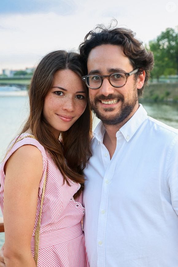 Emilie Broussouloux, Thomas Hollande assistent à la soirée pétanque gastronomique à Paris Yacht Marina à Paris, France. Photo de Nasser Berzane/ABACAPRESS.COM