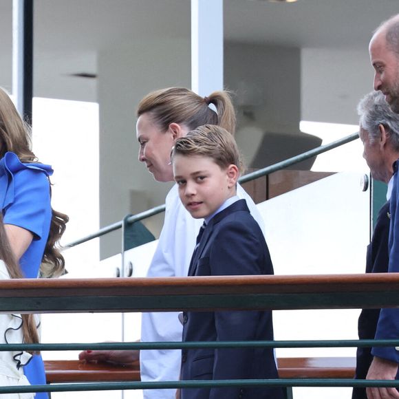 Le prince William, Kate Middleton et leurs enfants, le prince George et la princesse Charlotte, à leur arrivée au tournoi de Wimbledon à Londres le 13 juillet 2025. Photo by Stephen Lock/i-Images/ABACAPRESS.COM
