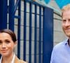 - qui n'est plus assurée lorsqu'il se rend avec sa famille au Royaume-Uni suite au Megxit -, celui-ci a donné une longue interview à la BBC. Et ses propos en ont agacé plus d'un.
Harry et Meghan en Colombie en 2024
Backgrid USA / Bestimage
