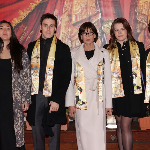 La princesse Stéphanie de Monaco, Louis et Marie Ducruet, Camille Gottlieb et Stéphane Bern lors de la soirée d'ouverture de la 47ème édition du Festival International du Cirque de Monte-Carlo à Monaco, le 17 janvier 2025. © Jean-Charles Vinaj/Pool Monaco/Bestimage