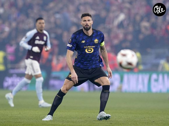 Birmingham, England, 19th March 2026. Olivier Giroud of LOSC Lille during the Aston Villa vs LOSC Lille UEFA Europa League round of 16 match at Villa Park, Birmingham. SPI_022_AY_Villa_Lille SPI-4627-0022