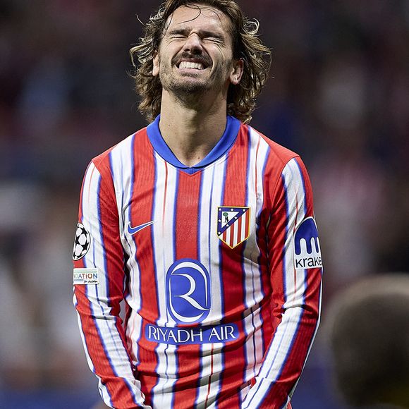 Antoine Griezmann de l'Atletico de Madrid réagit pendant le match de l'UEFA Champions League entre l'Atletico de Madrid et le LSCO Lille au stade Riyadh Air Metropolitano le 23 octobre 2024 à Madrid. © LGM/Panoramic/Bestimage