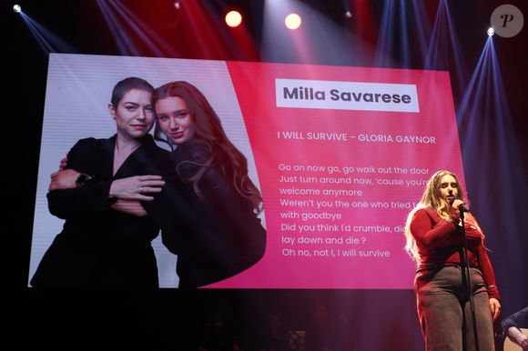 La jeune femme de 22 ans a chanté en live "I will survive" de Gloria Gaynor sur la scène de l'Olympia
Exclusif -  Milla Savarese ( la fille de Emilie Dequenne) perform en live en hommage a sa Mere disparue - 4ème édition du gala "Tous les talents chantent contre le cancer"à l'Olympia à Paris le 20 Juin 2025. © Denis Guignebourg/Bestimage