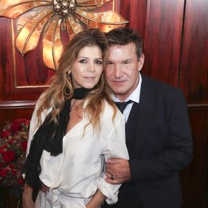 Benjamin Castaldi et sa femme Aurore lors de la soirée Omar Harfouch "Dîner chez Maxim's" à Paris le 9 octobre 2024

© Perusseau / Tribeca / Bestimage