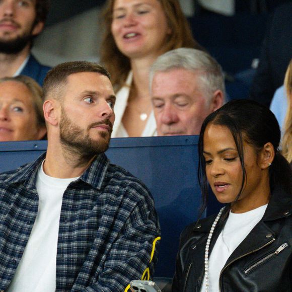 Christina Milian et son mari M. Pokora dans les tribunes lors du match de qualification pour la Coupe du Monde 2026 entre la France et l'Islande au Parc des Princes à Paris le 9 septembre 2025. ©Federico Pestellini/PsnewZ/Bestimage