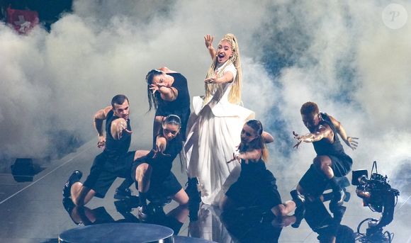 La candidate française Monroe lors du concours de l'Eurovision 2026 à Vienne, le 14 mai 2026. © Action Press / Bestimage