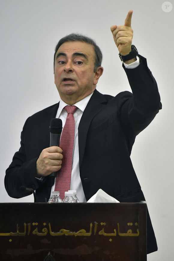 Conférence de presse de Carlos Ghosn à Beyrouth après son évasion du Japon le 8 janvier 2020.
© Dar Al Mussawir / Panoramic / Bestimage