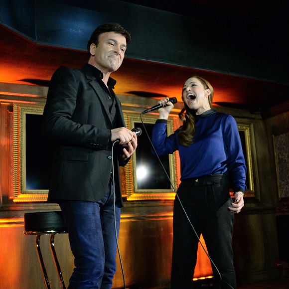 Tony Carreira et Natasha St-Pier se produisent en direct lors d'un showcase privé à l'occasion de la sortie du nouvel album 'Nos Fiancailles France Portugal' qui s'est tenu à No Comment à Paris, France, le 23 janvier 2014. Photo by Nicolas Briquet/ABACAPRESS.COM