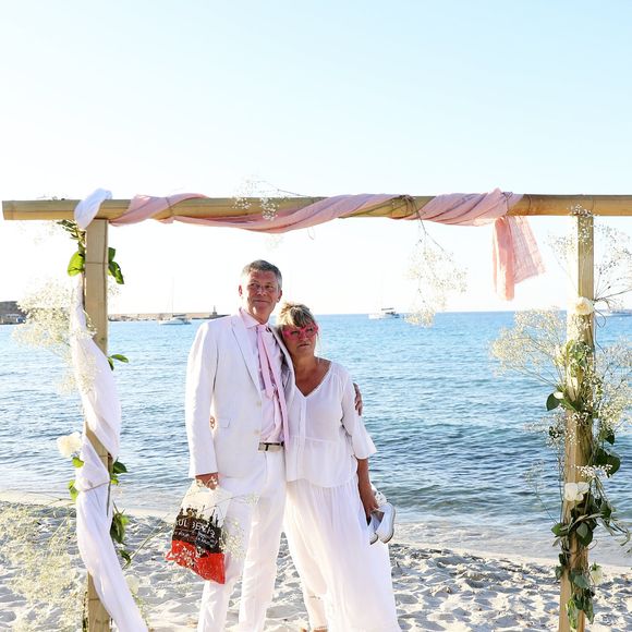 Exclusif -  Soirée du mariage de Christine Bravo et Stéphane Bachot sur la plage du restaurant Marinella à l'Ile Rousse en Corse le 11 Juin 2022 © Dominique Jacovides / Bestimage