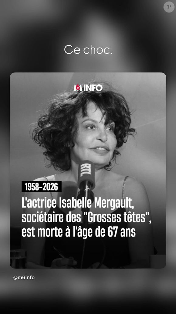 Isabelle Mergault était très proche de ses amis et collaborateurs, comme ceux des Grosses Têtes, et leur influence sur elle et réciproquement est fortement soulignée.

Les hommages à Isabelle Mergault se sont enchaînés sur les réseaux sociaux.  Capture d'écran Instagram