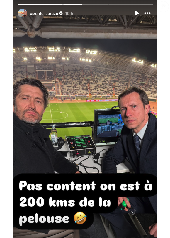 “Pas content, on est à 200 kms de la pelouse”, rit jaune Bixente Lizarazu

Message de Bixente Lizarazu pendant Croatie-France. Instagram.