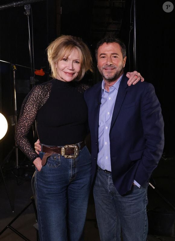 Exclusif - Clémentine Célarié lors de l'enregistrement de l'émission "Olympiascope" au théâtre Antoine, présentée par B.Montiel et diffusée le 2 mai 2025 sur Olympia TV, au théâtre Antoine à Paris, France, le 18 février 2025. © Denis Guignebourg/Bestimage
