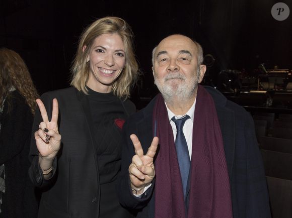 Patricia Campi et son mari Gérard Jugnot - Concert du 13ème Gala 2018 de l'Association pour la Recherche sur Alzheimer à la salle Pleyel à Paris le 12 février 2018. © Coadic Guirec-Pierre Perusseau/Bestimage