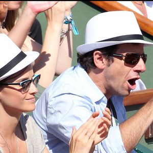 Celine Bosquet et Patrick Bruel - people à la quinzième journée des Internationaux de France de tennis de Roland Garros 2011. Rindoff-Jacovides / Bestimage