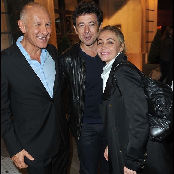 Dominique Bergin (President of LOOK), Patrick Bruel and Emmanuelle Beart à l'inauguration de LOOK boutique, Rue Saint Honoré à Paris le 17 octobre 2011. Photo : AGENCE / BESTIMAGE