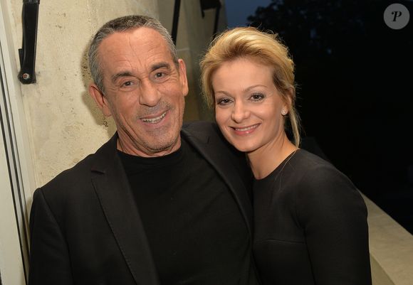 Exclusif - Thierry Ardisson, et sa femme Audrey Crespo-Mara - Anniversaire de Jacques Sanchez au restaurant Nolita à Paris le 29 mai 2016. © Veeren/Bestimage