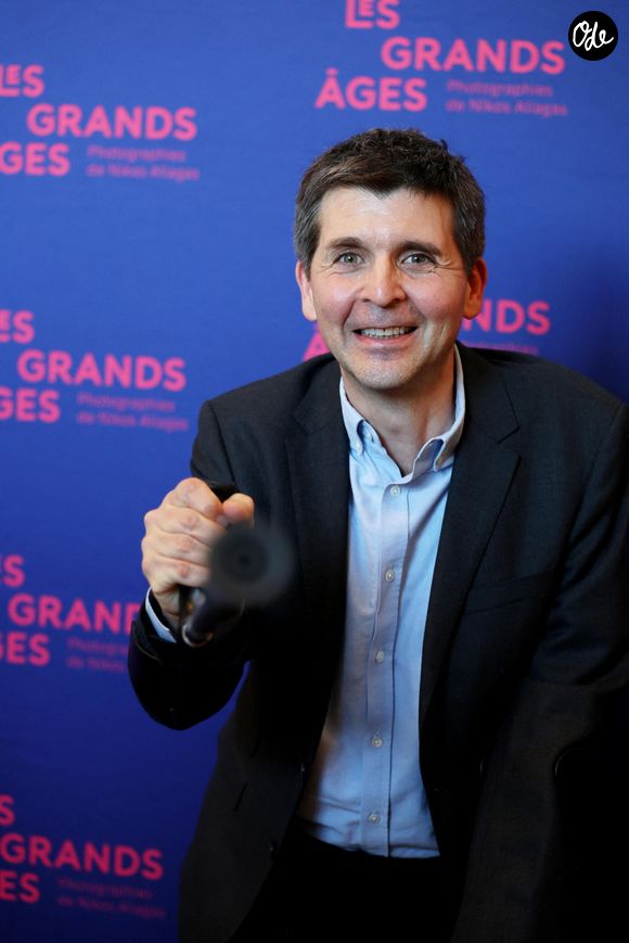 Thomas Sotto - Vernissage de l'exposition "Les grands âges", photographies de Nikos Aliagas au musée de l'Homme à Paris le 7 avril 2026. © Dominique Jacovides/Bestimage