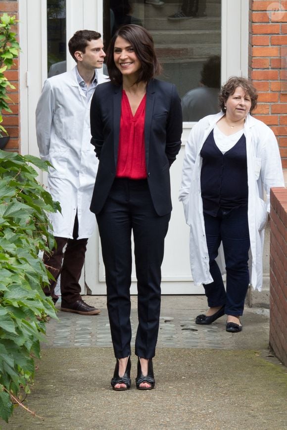 Sonia Chironi (iTELE) lors du tournage coulisses des spots TV du Pasteurdon à l'Institut Pasteur à Paris, le 17 juin 2016. © Joséphine Royer/Bestimage