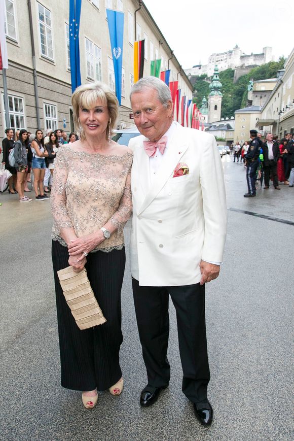 Claudia Huebner, Wolfgang Porsche - Salzburg Festival 2016 'The Love of Danae' Arrivées. Le 31 juillet 2016. Photo Press Service / BESTIMAGE