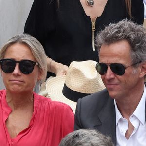 Anne-Sophie Lapix, Arthur Sadoun dans les tribunes lors des Internationaux de France Roland Garros 2023 le 11 juin 2023 à Paris, France. Photo Nasser Berzane/ABACAPRESS.COM