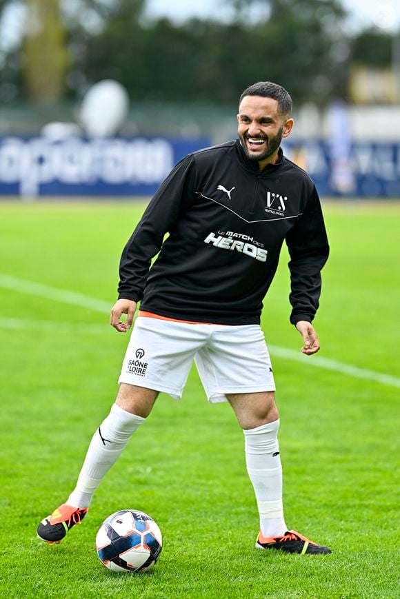 Malik Bentalha lors du match caritative au bénéfice de l'Unicef opposant la Team Saône-et-Loire à la Team Unicef au stade Jean-Laville de Gueugnon, France, le 1er avril 2024. © Pierre Perusseau/Bestimage