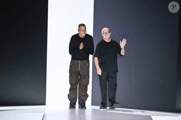 Les stylistes Domenico Dolce et Stefano Gabbana - Défilé de mode printemps-été 2024 "Dolce et Gabbana" lors de la fashion week de Milan. Le 23 septembre 2023