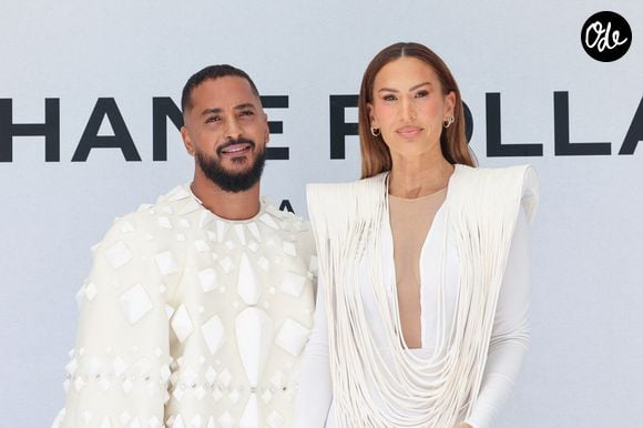 Slimane Nebchi et Charlotte Gonin (Vitaa). au photocall du défilé Stéphane Rolland Collection Haute Couture Automne/Hiver 2025-2026 lors de la Fashion Week de Paris (PFW) au théâtre des Champs-Élysées, à Paris, France, le 8 juillet 2025. © Sebastien Fremont/Bestimage