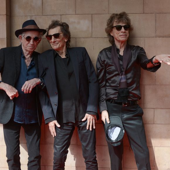 Keith Richards, Ronnie Wood et Mick Jagger lors de l'événement de lancement de l'album "Hackney Diamonds" des Rolling Stones, au Hackney Empire, à Londres, le 6 septembre 2023.

© Mirrorpix / Bestimage