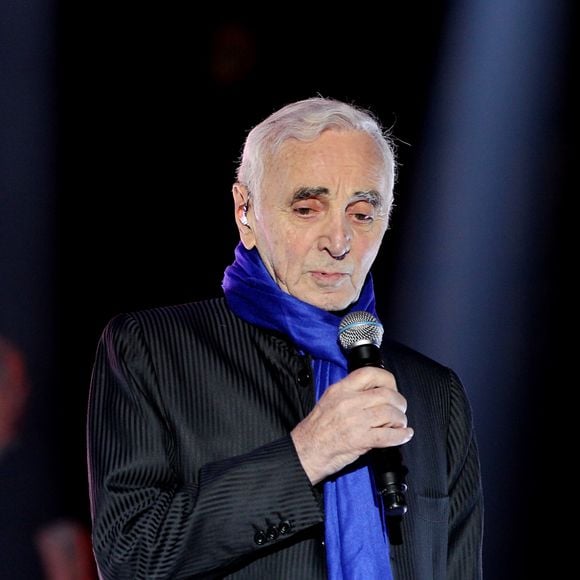 Charles Aznavour à La Fête de la Chanson Française, au Zénith de Paris. © Dominique Jacovides / Bestimage