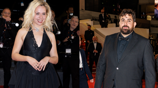 Kim Higelin sur le tapis rouge de Cannes pour la présentation de son nouveau film, Artus au rendez-vous