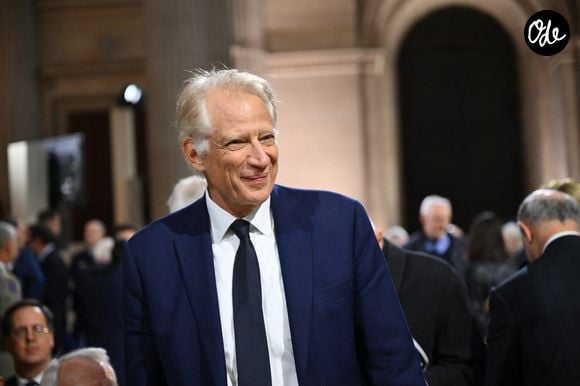 Dominique de Villepin lors de la cérémonie d'entrée de Robert Badinter au Panthéon, à Paris, le 9 octobre 2025. © Eliot Blondet/Pool/Bestimage