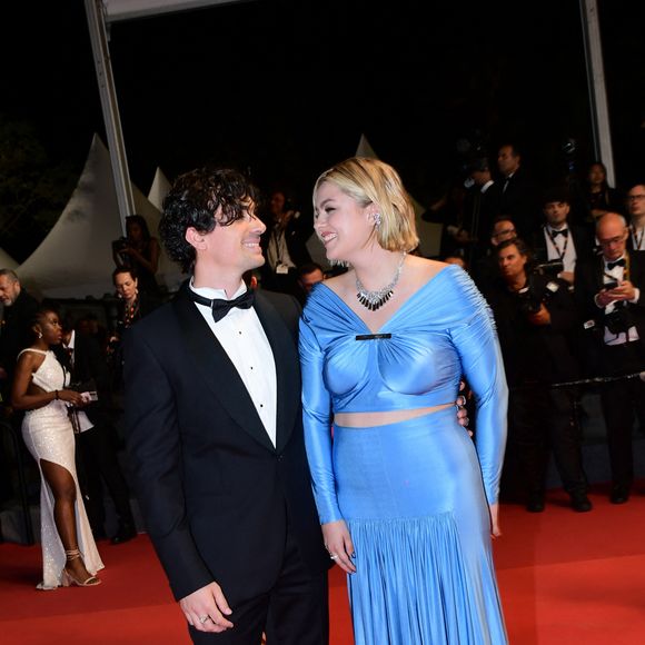 Florian Rossi et sa compagne Louane à la montée des marches de "The Idol" lors du 76ème Festival International du Film de Cannes, le 22 mai 2023.
© Rachid Bellak/Bestimage