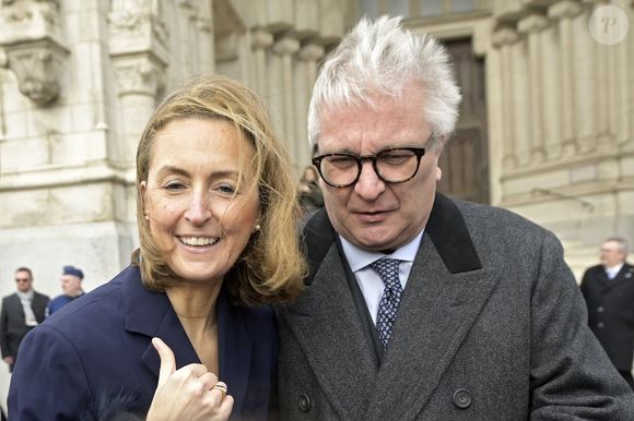 La princesse Claire Coombs de Belgique, Le prince Laurent de Belgique - Messe pour les défunts de la famille royale à Bruxelles, le 20 février 2024. Photonews / Bestimage