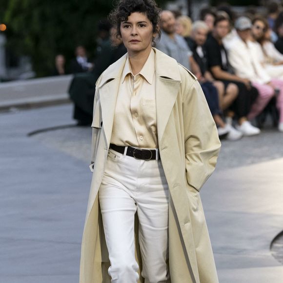 Audrey Tautou lors du défilé AMI - Alexandre Mattiussi printemps-été 2023, dans le cadre de la Fashion Week masculine de Paris, le 23 juin 2022 à Paris, en France. Photo : Ik Aldama/DPA/Abaca