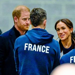 Le prince Harry, duc de Sussex, Meghan Markle, duchesse de Sussex au basket-ball en fauteuil roulant au Centre des congrès de Vancouver pendant les Invictus Games Vancouver Whistler 2025 au Canada. Vancouver, Canada le 9 février 2025. Mischa Schoemaker/ABACA