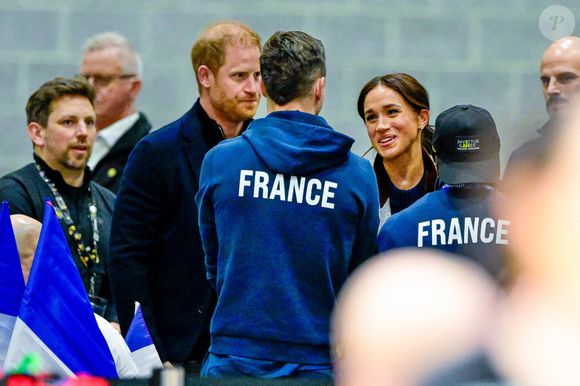 Le prince Harry, duc de Sussex, Meghan Markle, duchesse de Sussex au basket-ball en fauteuil roulant au Centre des congrès de Vancouver pendant les Invictus Games Vancouver Whistler 2025 au Canada. Vancouver, Canada le 9 février 2025. Mischa Schoemaker/ABACA