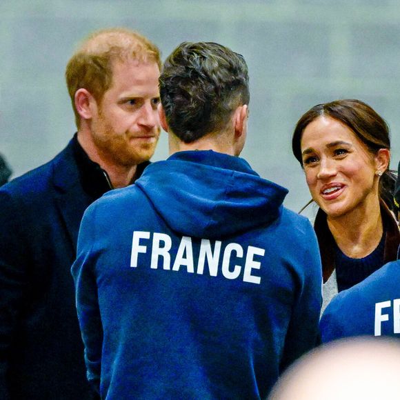 Le prince Harry, duc de Sussex, Meghan Markle, duchesse de Sussex au basket-ball en fauteuil roulant au Centre des congrès de Vancouver pendant les Invictus Games Vancouver Whistler 2025 au Canada. Vancouver, Canada le 9 février 2025. Mischa Schoemaker/ABACA