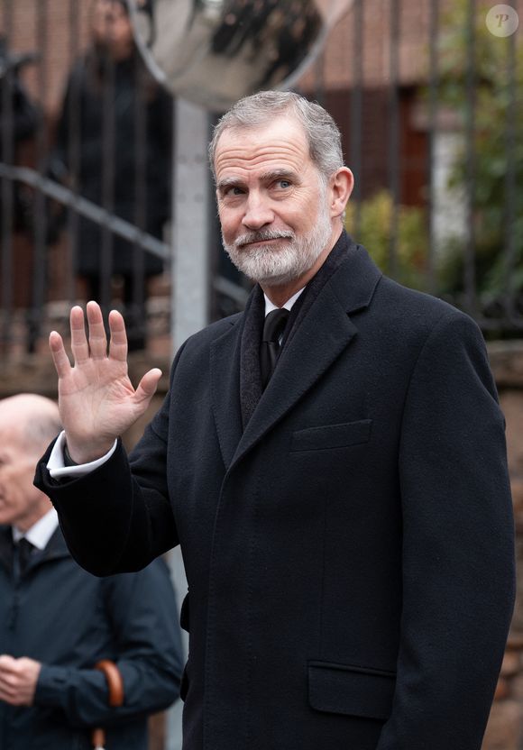 Le roi Felipe VI d'Espagne - Les obsèques de la princesse Irène de Grèce et de Danemark en la cathédrale orthodoxe grecque Saint-André-et-Saint-Démétrius. Madrid - 17 janvier 2026