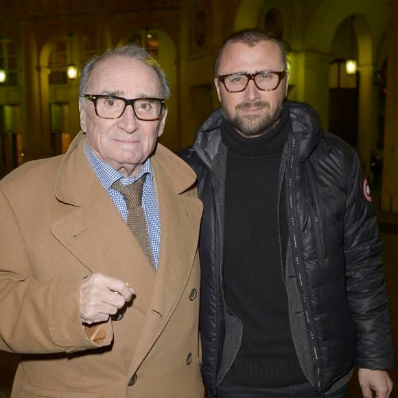 Claude Brasseur et son fils Alexandre - Générale de la pièce "La porte à côté" au Théâtre Édouard VII à Paris, le 10 fevrier 2014. © COADIC GUIREC / BESTIMAGE