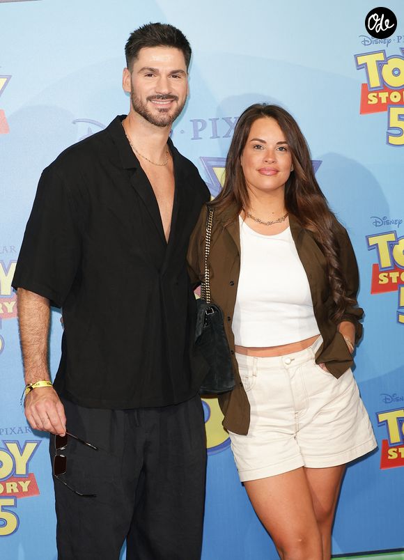 Jordan Mouillerac et sa compagne Jessica Sent à la Première de "Toy Story 5" au Cirque d'Hiver à Paris le 14 juin 2026. © Coadic Guirec/Bestimage