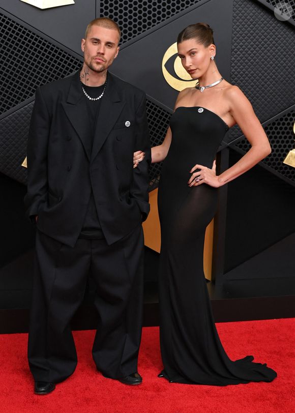 Justin Bieber et Hailey Bieber au photocall de la 68ème cérémonie des Grammy Awards à la Crypto Arena de Los Angeles, Californie, Etats-Unis, le 1er février 2026. © David Fisher/Shutterstock/Bestimage